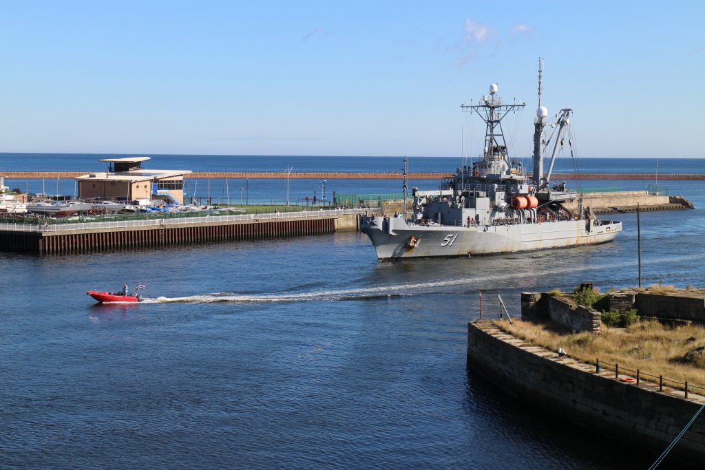 The USNS Grasp is escorted into Port of Sunderland by the Port’s patrol vessel “Sentinel”.